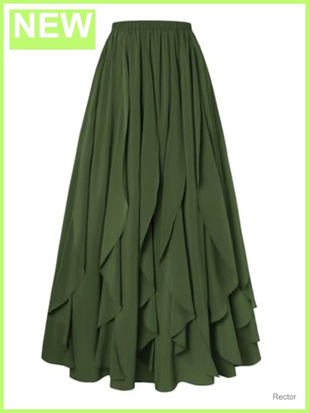 Womens Renaissance Ruffle Maxi Skirt Chiffon High Waist Flowy Boho
